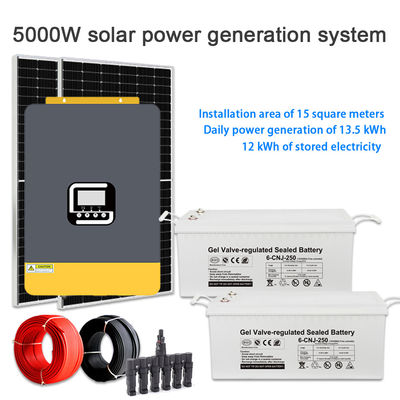 Dobra cena. Wysokiej wydajności 5KW domowy system energii słonecznej   Off Grid Hybrid 5000W Panel Kit w Internecie