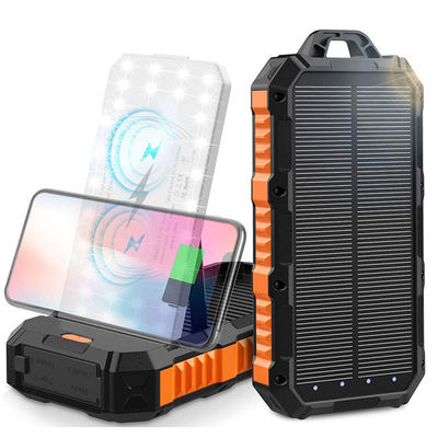 ABS PC Outdoor Wireless 30000mAh Bank energii słonecznej z panelem słonecznym