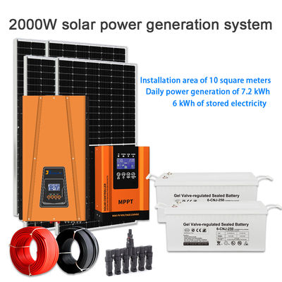 Dobra cena. 2KW Complete Off-Grid Solar Kit for Home with Ground Mounting & 48V Battery w Internecie
